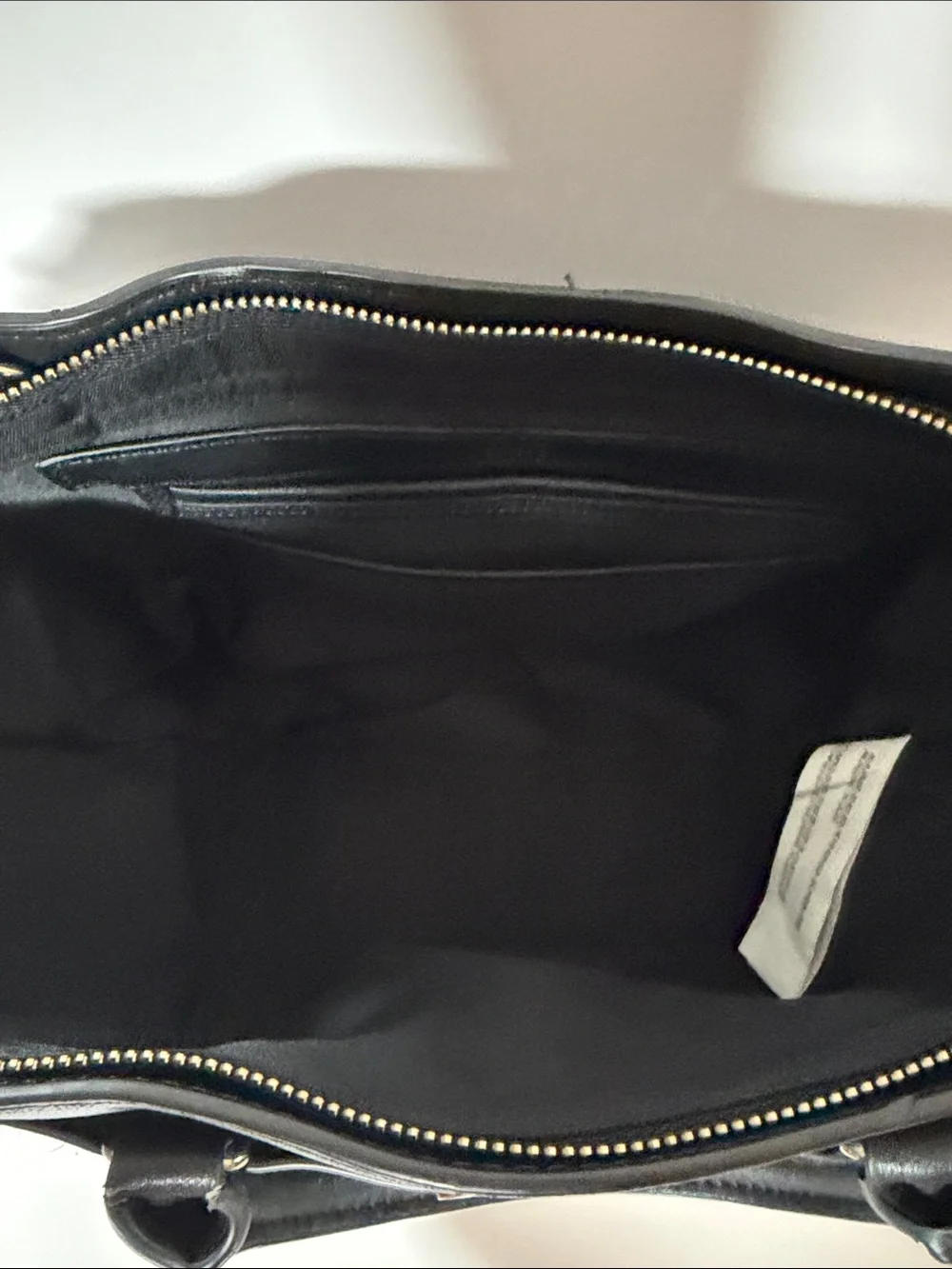 Black Faux Fur Top-Handle Satchel with Gold Accent